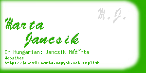 marta jancsik business card